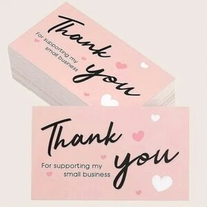 50 Pack Pink Thank You Cards
